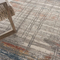 On Sale Rustic Textures RUS12 Grey Multi Abstract Rug 240x320cm
