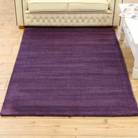 Purple SM Large wool plain rug Runner