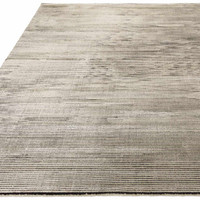 Kuza Plain Stripe Khaki Modern Rug