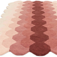 Hive Pink Geometric Thick Wool Rug