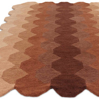 Hive Rust Geometric Thick Wool Rug