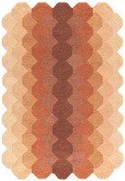 Hive Rust Geometric Thick Wool Rug