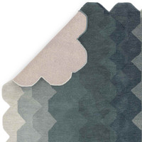 Hive Teal Geometric Thick Wool Rug
