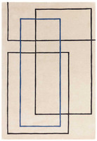 Reef Rug RF19 Outline Cream Blue Wool