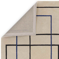 Reef Rug RF19 Outline Cream Blue Wool