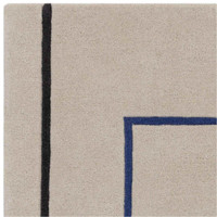 Reef Rug RF19 Outline Cream Blue Wool