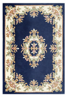 Royal Aubusson Circle Rug Blue Cream