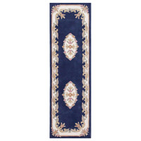 Royal Aubusson Circle Rug Blue Cream