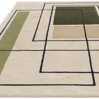 Reef Wool Rug RF21 Outline Khaki