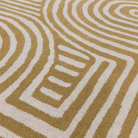 Reef Wool Rug RF28 Curve Gold Ochre