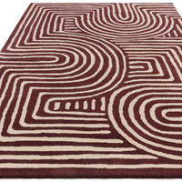 Reef Wool Rug RF29 Curve Plum