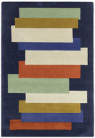 Reef Wool Rug RF33 Stacks Blue Multi
