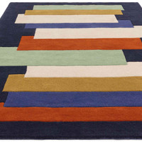 Reef Wool Rug RF33 Stacks Blue Multi