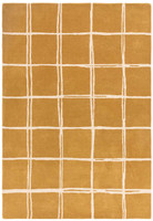 Albany Wool Grid Rug Golden Ochre White