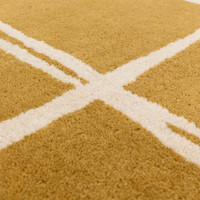Albany Wool Grid Rug Golden Ochre White