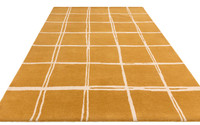 Albany Wool Grid Rug Golden Ochre White
