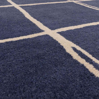 Albany Wool Rug Grid Marine Blue