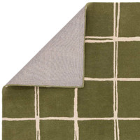 Albany Wool Rug Grid Olive Green
