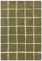 Albany Wool Rug Grid Olive Green