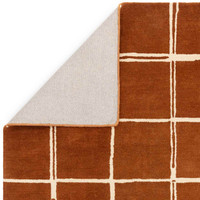 Albany Wool Rug Grid Rust White