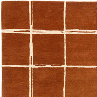 Albany Wool Rug Grid Rust White