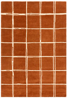 Albany Wool Rug Grid Rust White