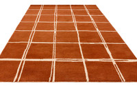 Albany Wool Rug Grid Rust White
