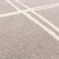 Albany Wool Rug Grid Silver Grey