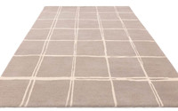 Albany Wool Rug Grid Silver Grey