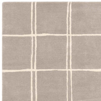 Albany Wool Rug Grid Silver Grey