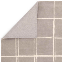 Albany Wool Rug Grid Silver Grey