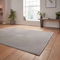 Flores 1924 Grey Washable Modern Rug