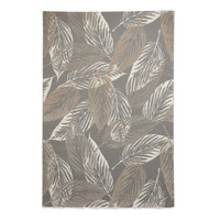 Flores 1925 Grey Washable Leaf Rug
