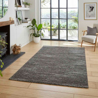 Flores 1930 Charcoal Washable Lines Rug