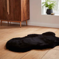 Super Teddy Black Soft Faux Sheepskin