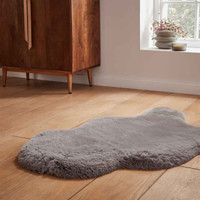 Super Teddy Grey Soft Faux Sheepskin