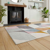 Matrix FE663 Multi Grey Pastal Carved Rug