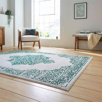 Artemis B9076A Green Silver Silky Rug