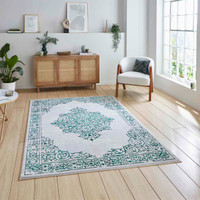 Artemis B9076A Green Silver Silky Rug