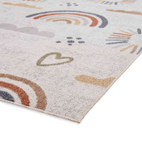 Vida Thin Soft Kids Rainbow Sun Rug