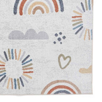 Vida Thin Soft Kids Rainbow Sun Rug