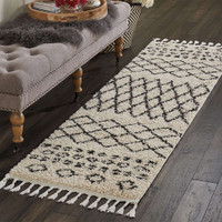 Moroccan Shag Cream MRS02 Rug Runner