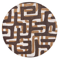 Kuba Bison Brown Thin Rug 9335 LDP
