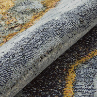 Amara Soft Stylish Abstract Rug Grey Blue Bronze 