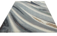 Amara Soft Stylish Abstract Rug Ivory Grey Blue