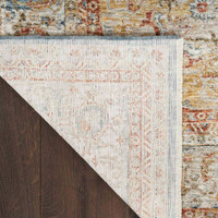 Sahar Traditional Silk Look Rug Ivory Blue 