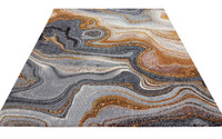 Amara Soft Stylish Abstract Rug Blue Bronze 