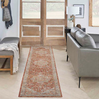 Sahar Traditional Silk Look Rug Ivory Multicolour 
