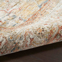 Sahar Traditional Silk Look Rug Ivory Rust 