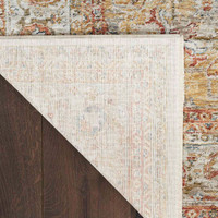 Sahar Traditional Silk Look Rug Ivory Rust 